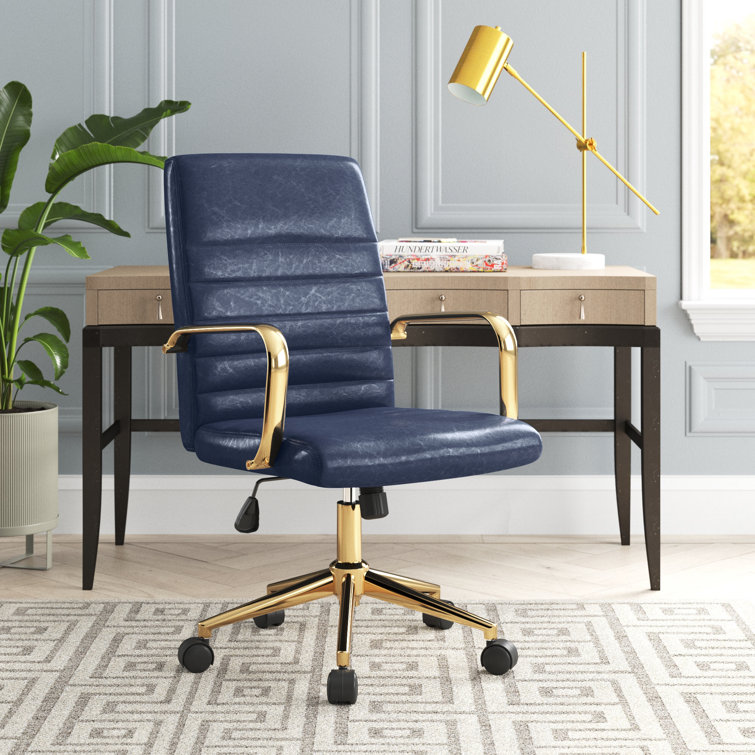 Blue gold store desk chair